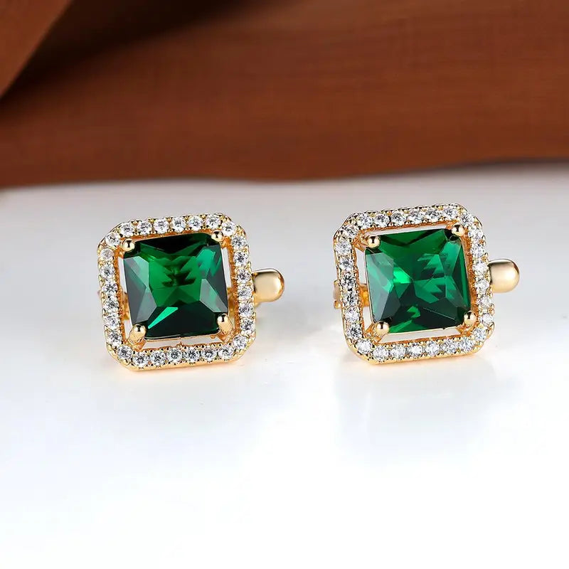 Orecchini in oro con smeraldo e zircon
