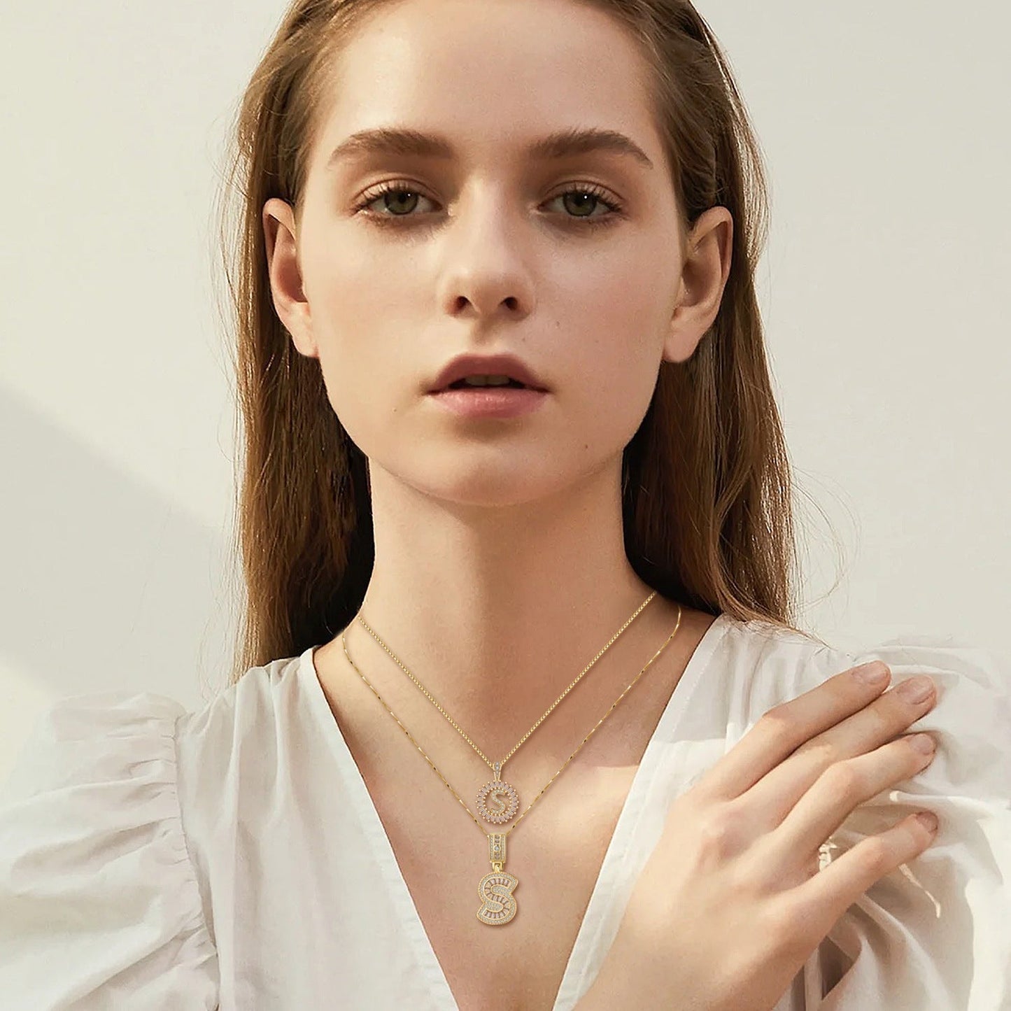 Set di Collane con Iniziale Pavé