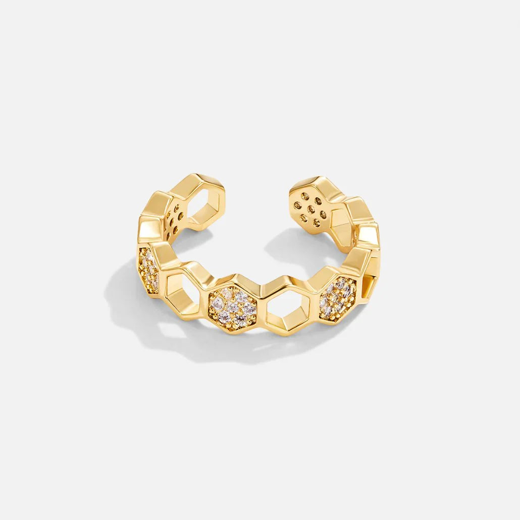 Anello Crystal Honeycomb | Oro
