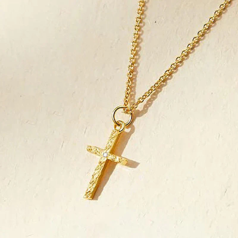 Collana con Iniziale e Croce | Oro