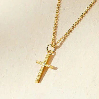 Collana con Iniziale e Croce | Oro