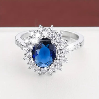Anello Halo con Zaffiro Dorato