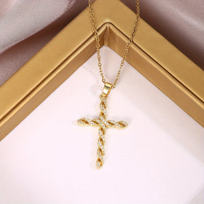 Collana con Croce Crystal Twist | Oro