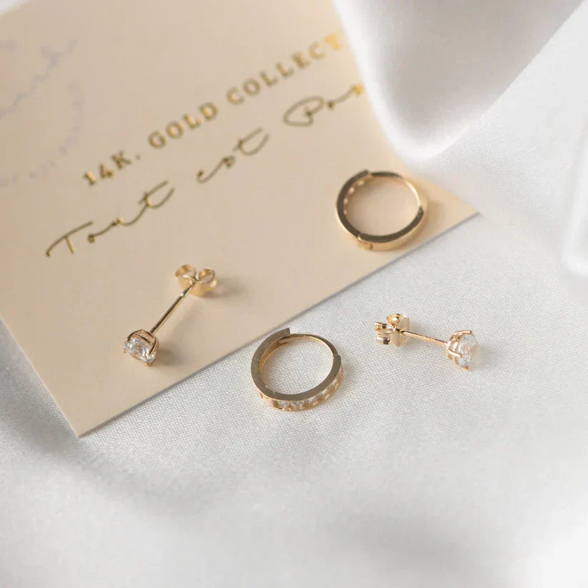 Set di Orecchini Dara Brillane Stone | Oro