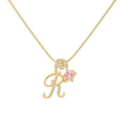 Collana con ciondolo a cuore con iniziale