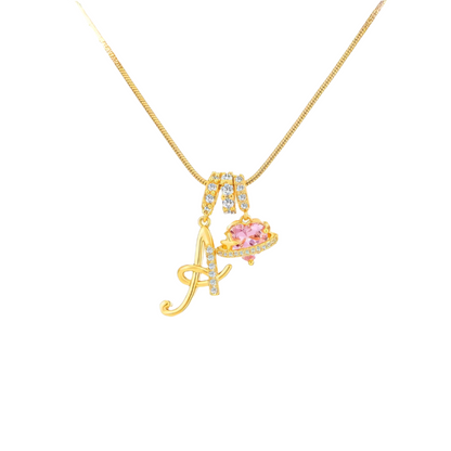 Collana con ciondolo a cuore con iniziale