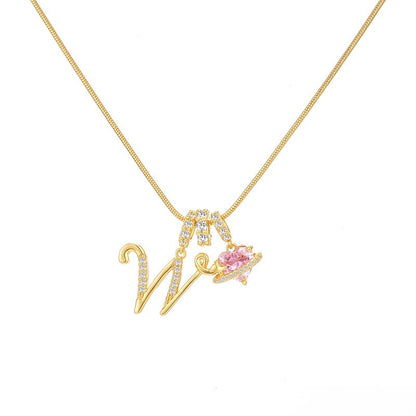Collana con ciondolo a cuore con iniziale