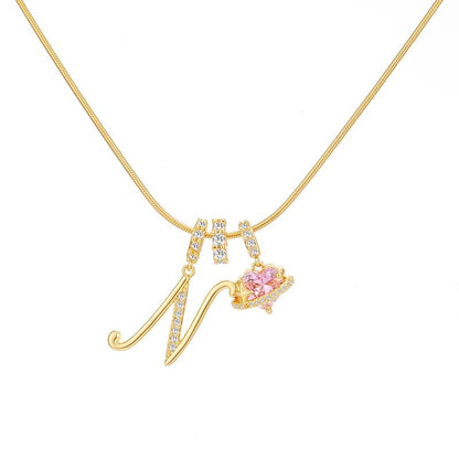 Collana con ciondolo a cuore con iniziale