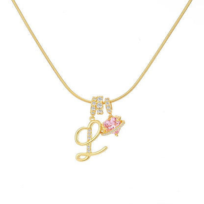 Collana con ciondolo a cuore con iniziale