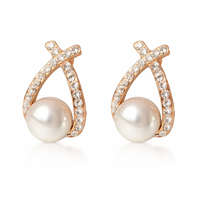 Orecchini con perle e paillettes