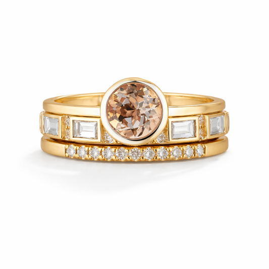 Anello in cristallo dorato