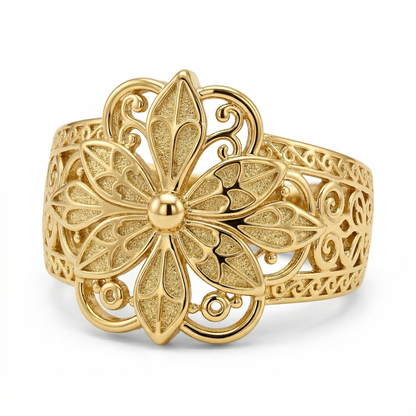 Anello Floreale Ispirazione Vintage | Oro