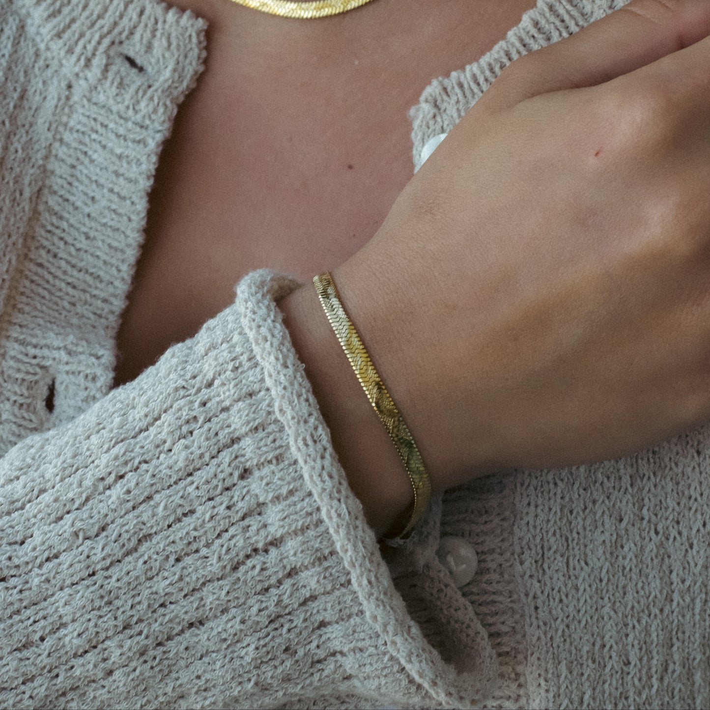 Bracciale Catena Piatta Serpente