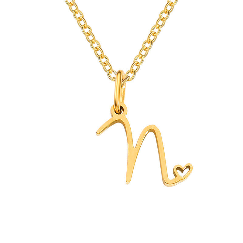 Collana con Iniziale a Cuore | Oro