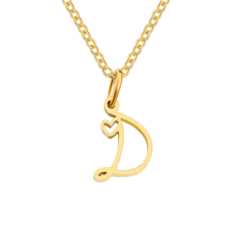 Collana con Iniziale a Cuore | Oro