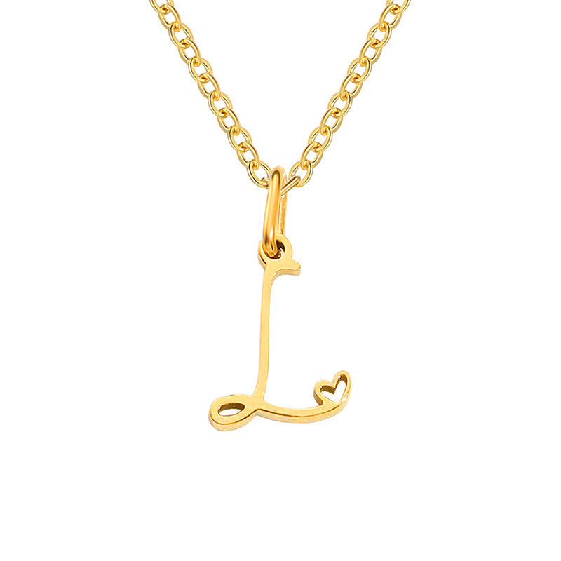 Collana con Iniziale a Cuore | Oro