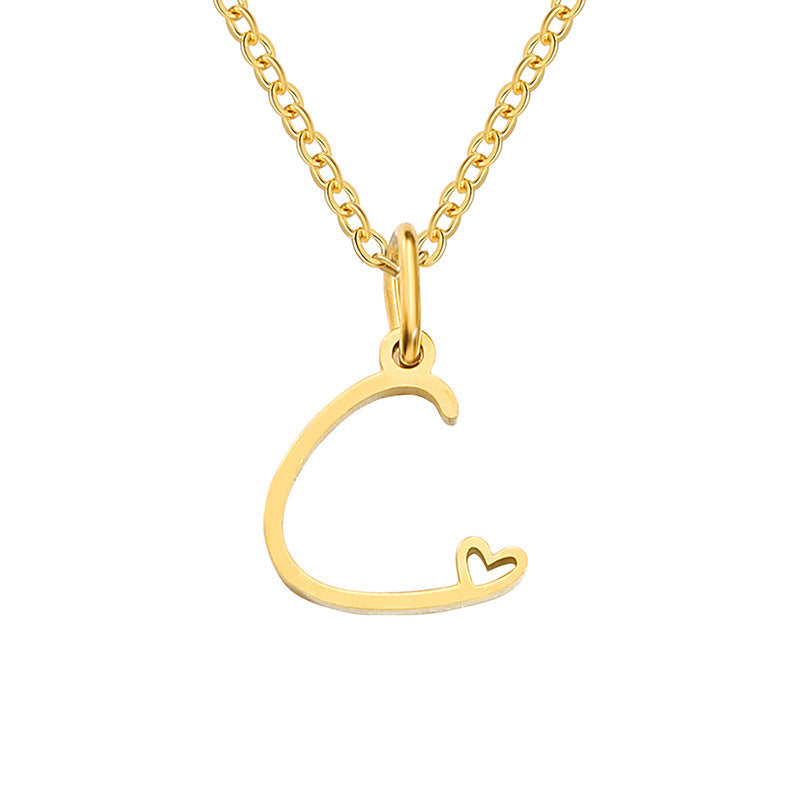 Collana con Iniziale a Cuore | Oro