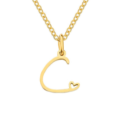 Collana con Iniziale a Cuore | Oro