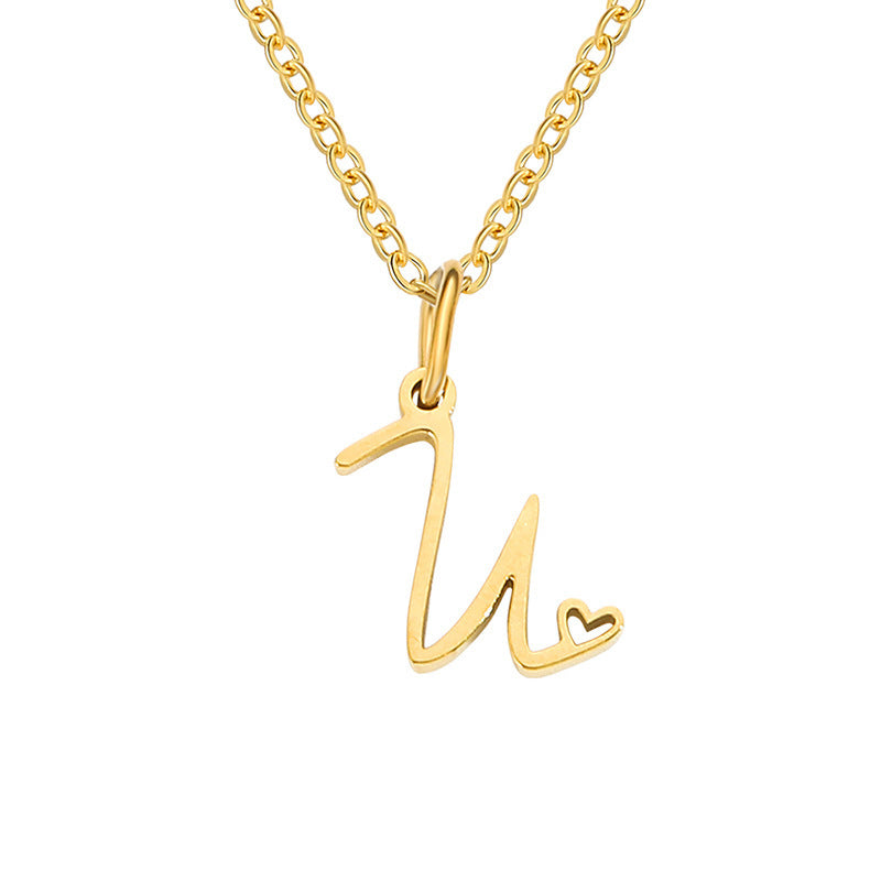 Collana con Iniziale a Cuore | Oro