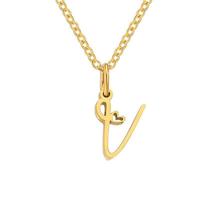 Collana con Iniziale a Cuore | Oro