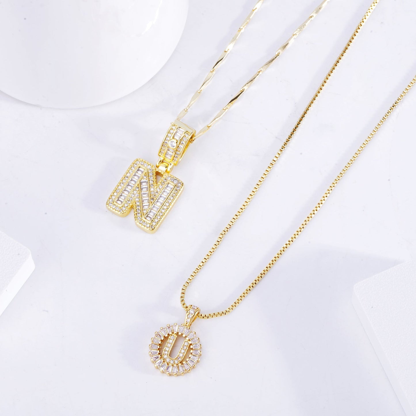 Set di Collane con Iniziale Pavé