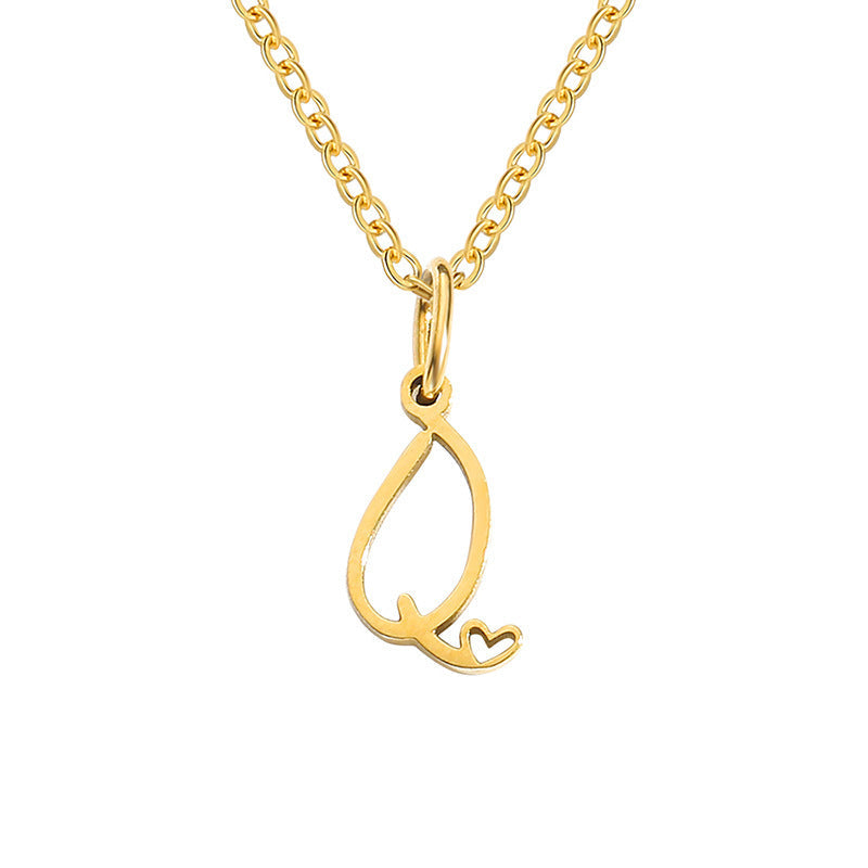 Collana con Iniziale a Cuore | Oro