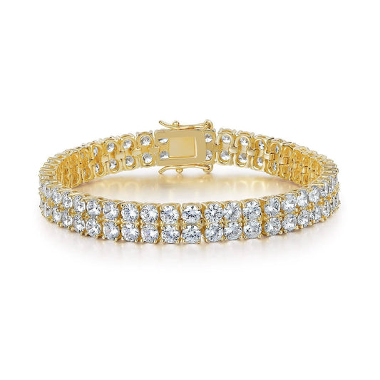 Bracciale Tennis a Doppia Fila | Oro