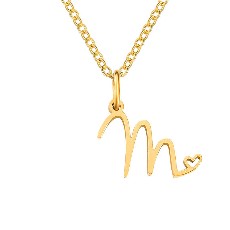Collana con Iniziale a Cuore | Oro