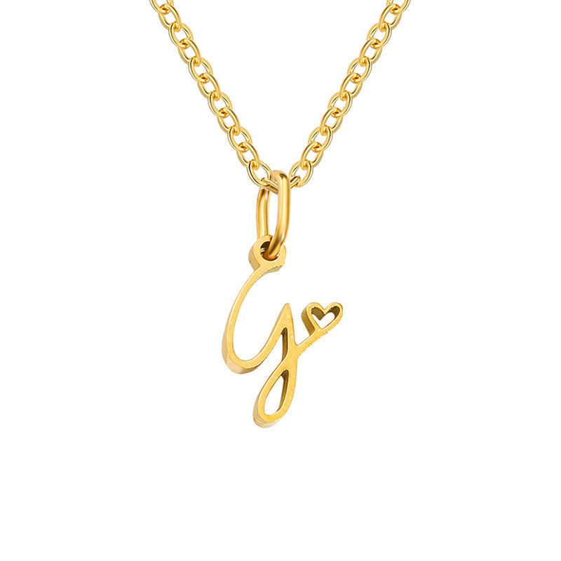 Collana con Iniziale a Cuore | Oro