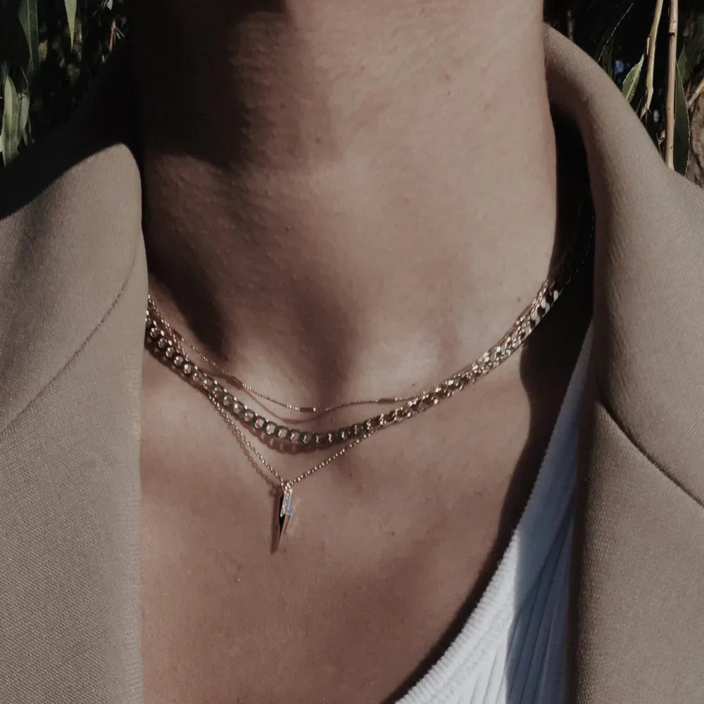 Collana Curb Chain a Maglie Piatte | Oro