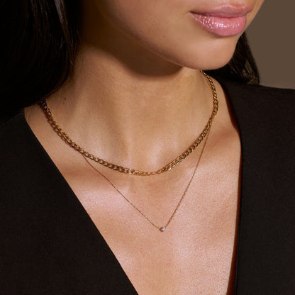 Collana Curb Chain a Maglie Piatte | Oro
