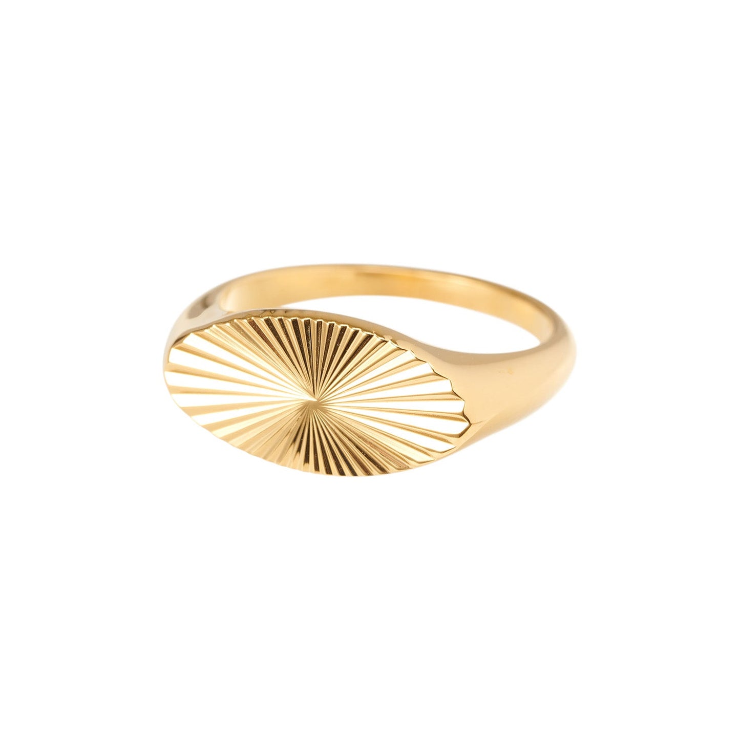 Anello Oval Rays Placcato Oro