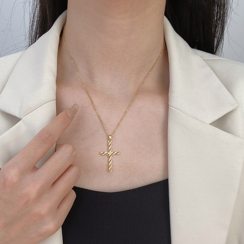 Collana con Croce Crystal Twist | Oro
