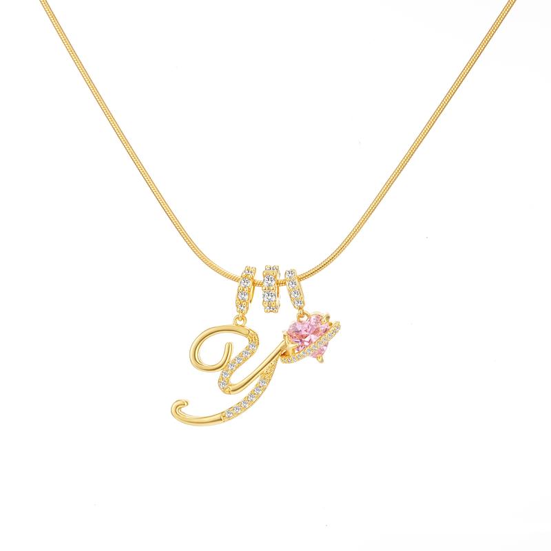 Collana con ciondolo a cuore con iniziale