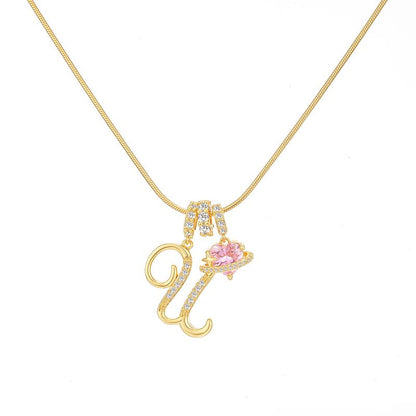 Collana con ciondolo a cuore con iniziale
