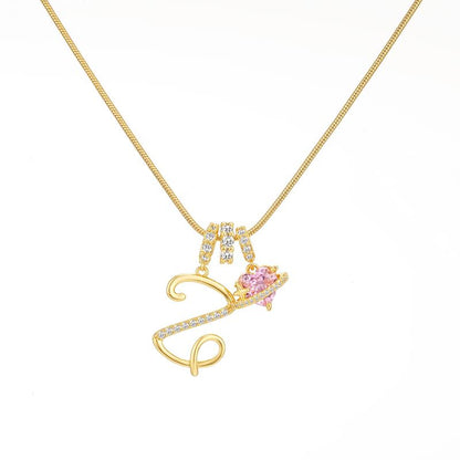Collana con ciondolo a cuore con iniziale