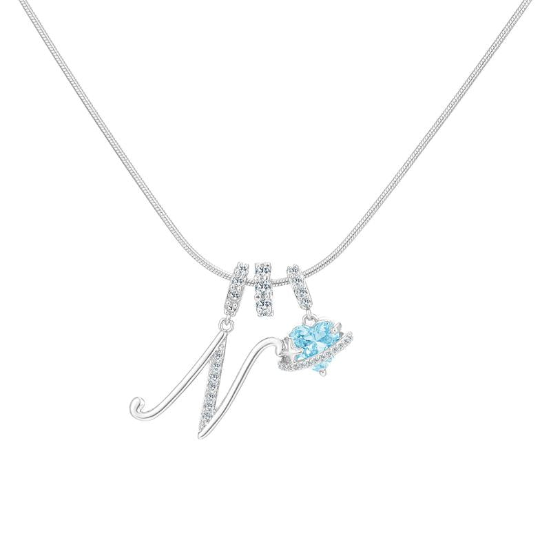 Collana con ciondolo a cuore con iniziale