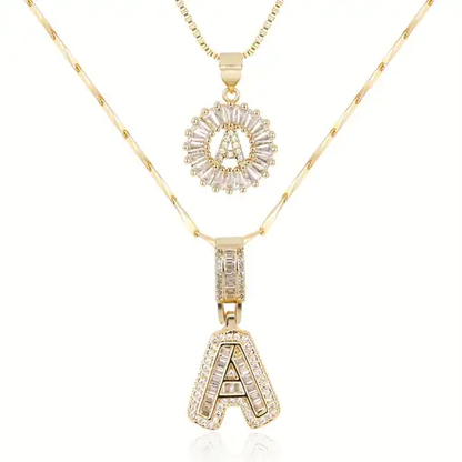 Set di Collane con Iniziale Pavé
