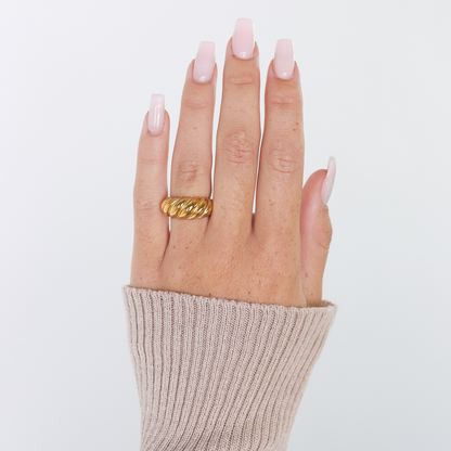 Anello Croissant Placcato Oro