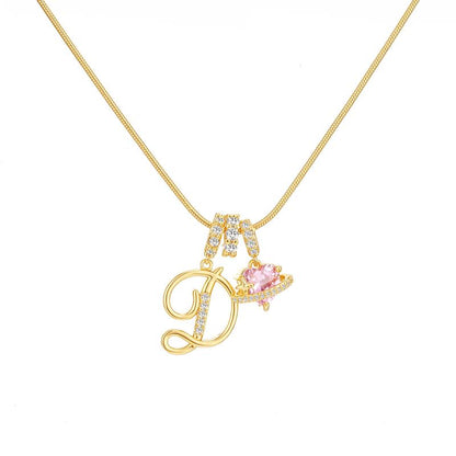 Collana con ciondolo a cuore con iniziale