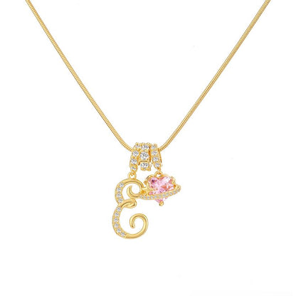 Collana con ciondolo a cuore con iniziale