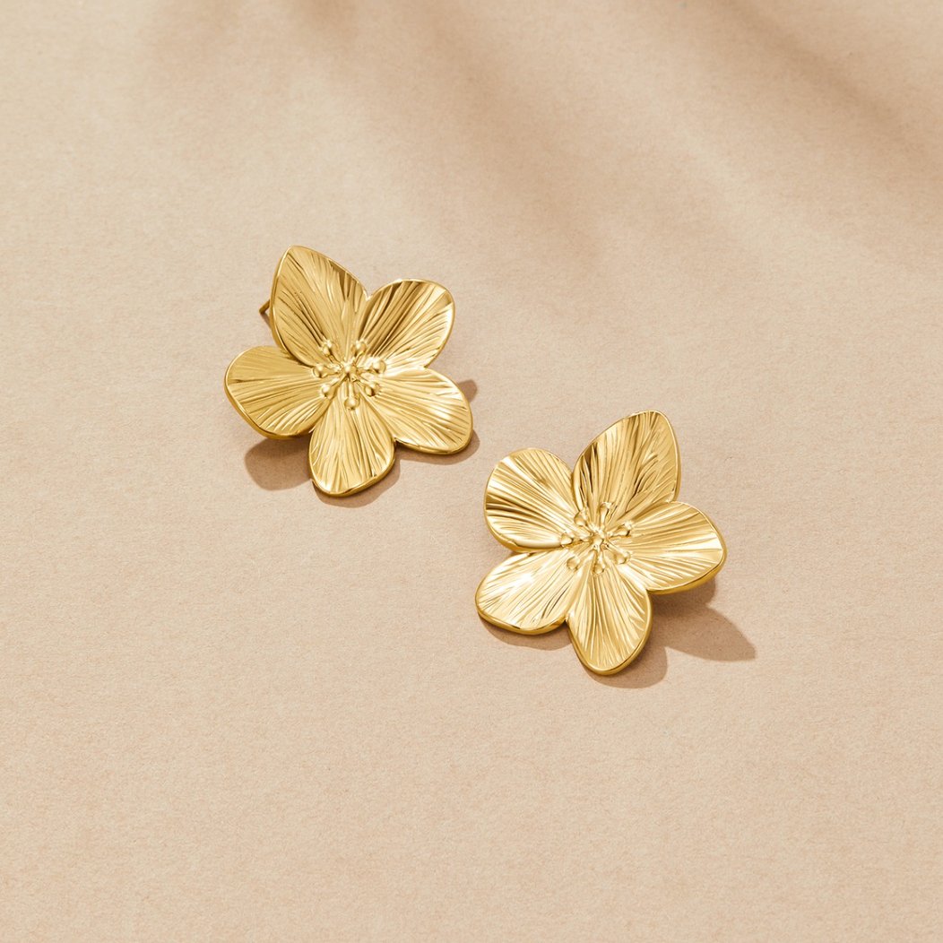 Orecchini fiore oro