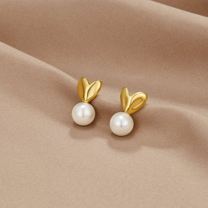 Orecchini cuore con perla