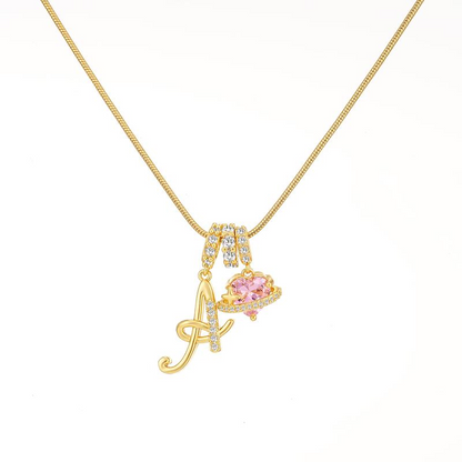 Collana con ciondolo a cuore con iniziale