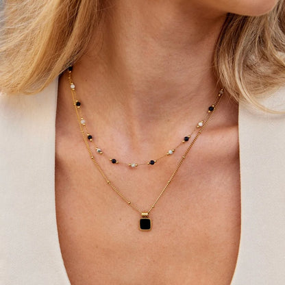 Collana Lucia con pendente nero